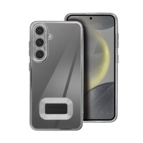   Glam Samsung Galaxy A34 5G hátlap tok kameravédő peremmel, ezüst