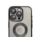 Glam Apple iPhone 16 Pro Max szilikon tok kameravédő-lencsével, fekete