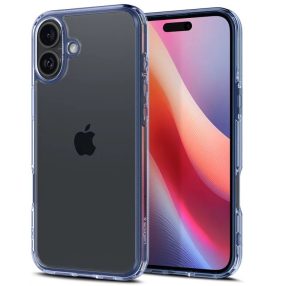   Spigen Ultra Hybrid Apple iPhone 16 tok, Sky Crystal, átlátszó-kék