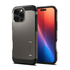   Spigen Tough Armor MagFit Apple iPhone 16 Pro tok, Gunmetal MagSafe, fekete