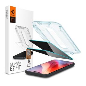   Spigen Glas.tR EZ Fit Privacy Apple iPhone 16 Pro Max / 17 Pro Max, tempered kijelzővédő fólia felhelyező kerettel (2db)