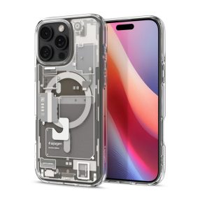  Spigen Ultra Hybrid MagFit Apple iPhone 16 Pro Max tok, MagSafe, Natural Titanium, Zero One, átlátszó