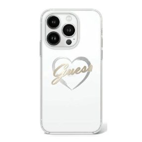   Guess IML Heart iPhone 16 Pro kemény hátlap tok, átlátszó GUHCP16LHCHGSPT