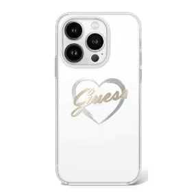   Guess IML Heart iPhone 16 Pro Max kemény hátlap tok, átlátszó GUHCP16XHCHGSPT
