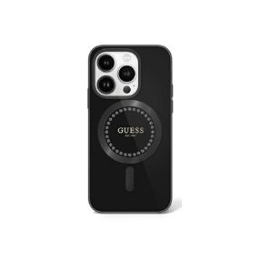   Guess IML Rhinestones MagSafe iPhone 16 Pro kemény hátlap tok, fekete GUHMP16LPFTDTEK
