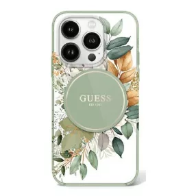  Guess IML Flower & Tonal Circle iPhone 16 Pro Max kemény hátlap tok, zöld GUHMP16XHFWBDCEN
