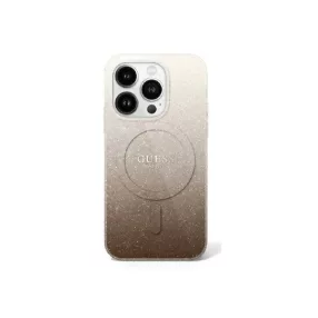   Guess IML Glitter Gradient iPhone 16 Pro Max MagSafe kemény hátlap tok, barna GUHMP16XHGRCELW