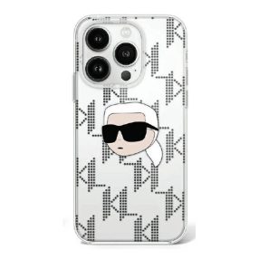   Karl Lagerfeld IML Karl Head Electroplated iPhone 16 Pro kemény hátlap tok, átlátszó KLHCP16LHKLPKHT