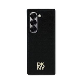   DKNY PU Leather Repeat Pattern Stack Logo MagSafe Samsung Galaxy Z Fold 6 hátlap tok, fekete