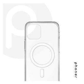   Phoner Apple iPhone 16 Plus MagSafe kompatibilis szilikon tok, átlátszó