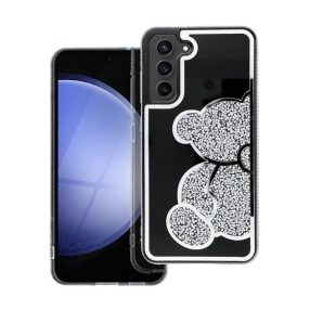   Teddy Bear Samsung Galaxy A13 4G csillogó köves tok, ezüst