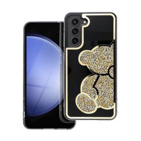 Teddy Bear Samsung Galaxy A54 csillogó köves tok, arany