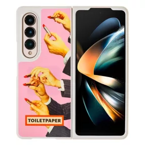   Samsung Galaxy Z fold4 Toiletpaper rúzs mintás gyári tok, rózsaszín (GP-FPF936AMCPY)