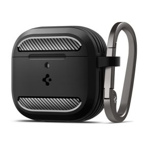   Spigen Rugged Armor AirPods 4 tok, Matte Black, fekete ACS08642