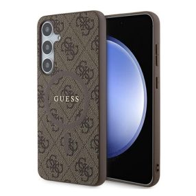   Guess 4G Collection Leather Metal Logo S24+ (S926) MagSafe tok, barna GUHMS24MG4GFRW