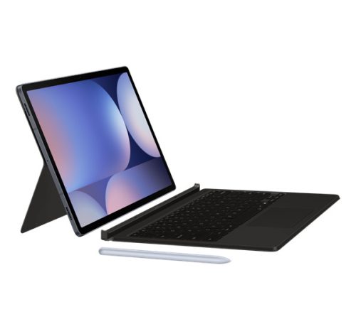 Samsung Tab S10P/S9P/S9 FE Plus billentyűzetes gyári tok, angol kiosztás, Fekete