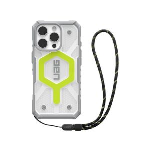   UAG Pathfinder iPhone 16 Pro Clear Magsafe tok, Active Neon Lanyard