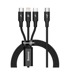  Baseus Rapid Series USB-C 3in1 USB - Lightning - USB-C kábel, 20W, 1,5 m, fekete
