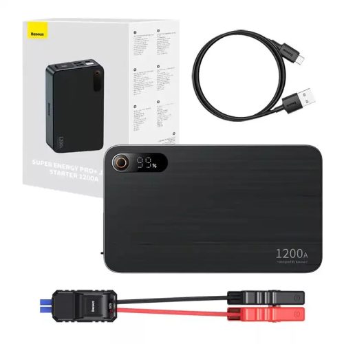 Baseus Super Energy Pro+ autó akkumulátor inditó / powerbank, 1200A, fekete