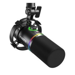   Maono PD200x dinamikus gaming, gamer mikrofon RGB világítással, fekete