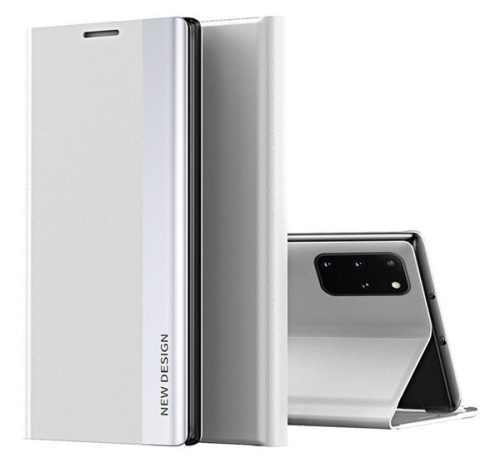 Wooze Silver Line Huawei Honor 200 Pro, Oldalra nyíló tok, stand, világosszürke