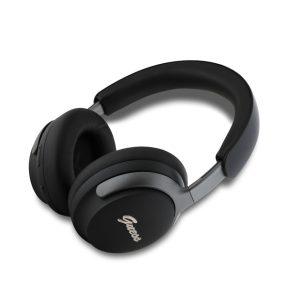   Guess PU Leather Script Logo ANC/ENC vezeték nélküli fejhallgató aktív zajszűréssel, fekete