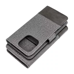   Gomma Xiaomi Redmi 14C flip/oldalra nyíló tok kártyatartó résszel, szürke