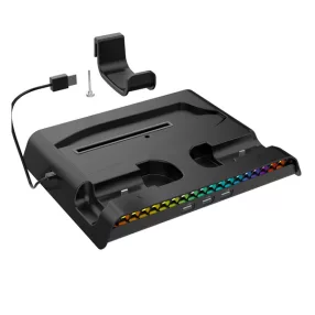   iPega PG-P5S006 Playstation 5 Slim Multifunkciós állvány RGB világítással, fehér