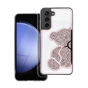 Teddy Bear Samsung A16 5G csillogó köves tok, arany