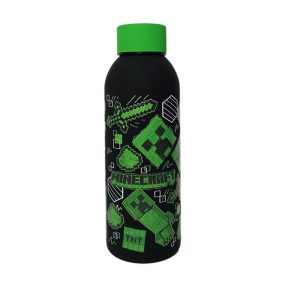   KiDS Minecraft acél palack/kulacs, 500ml, fekete-zöld mintás