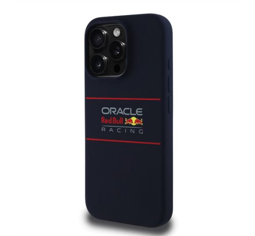 Red Bull Horizontal Logo iPhone 16 Pro Max szilikon MagSafe tok, tengerészkék