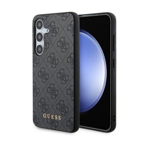   Guess 4G Metal Gold Logo Samsung Galaxy S24 hátlap tok, fekete GUHCS24SG4GFGR