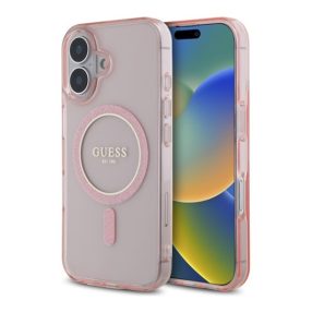   Guess IML Glitter Circle iPhone 16 MagSafe hátlap tok, rózsaszín GUHMP16SHFGEREP