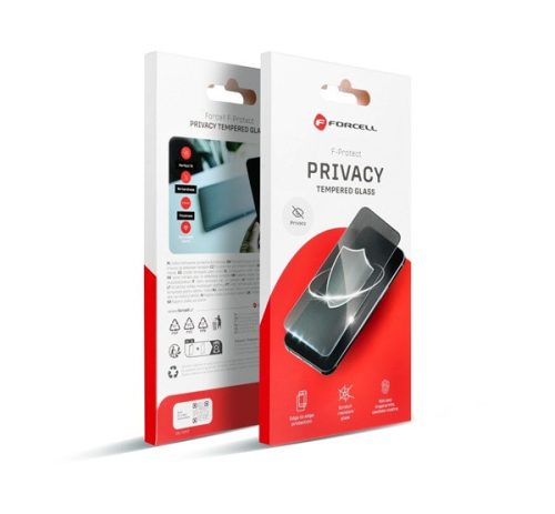 Forcell Privacy Iphone 16 Pro Max / 17 Pro Max betekintésgátló kijelzővédő üvegfólia, fekete