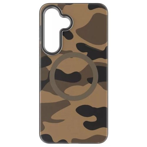 Forcell F-Protect Levels Samsung Galaxy S25 Ultra ütésálló MagSafe tok, Camo, barna-szürke