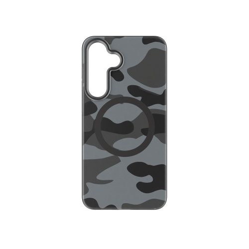 Forcell F-Protect Levels Samsung Galaxy S25 Plus ütésálló MagSafe tok, Camo, fekete-szürke