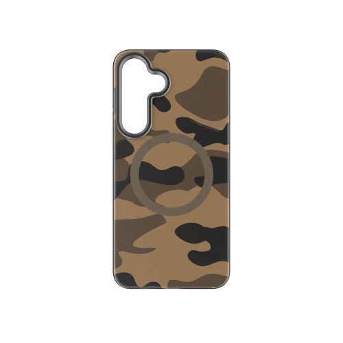 Forcell F-Protect Levels Samsung Galaxy S25 Plus ütésálló MagSafe tok, Camo, barna-szürke