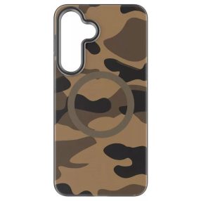   Forcell F-Protect Levels Samsung Galaxy S25 ütésálló MagSafe tok, Camo, barna-szürke