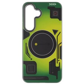   Forcell F-Protect Levels Samsung Galaxy S25 ütésálló MagSafe tok, Cyber, zöld-szürke