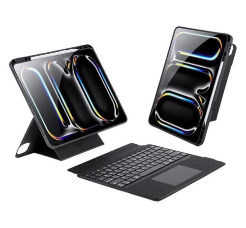 Dux Ducis DK iPad Pro 13 (2024) kihajtható tok vezeték nélküli billentyűzettel, fekete