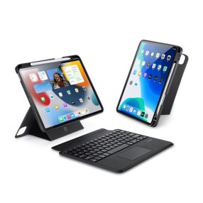   Dux Ducis DK iPad 4/5/6/iPad Pro 11 (2018/2020/2021/2022) kihajtható tok vezeték nélküli billentyűzettel, fekete