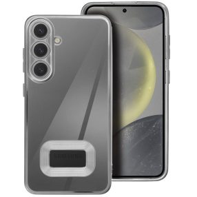   Glam Samsung Galaxy S25+ szilikon tok kameravédő-lencsével, ezüst