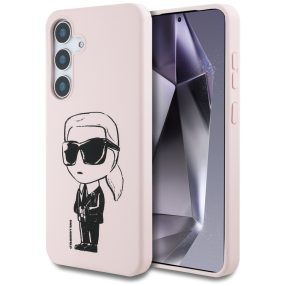   Karl Lagerfeld Silicone Graffiti Ikonik Printed Logo Samsung Galaxy S25 MagSafe tok, rózsaszín