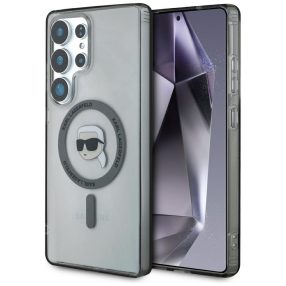   Karl Lagerfeld Button Karl Head Printed Logo Galaxy S25 Ultra MagSafe hátlap tok, fekete