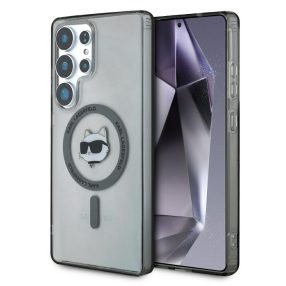   Karl Lagerfeld Button Choupette Head Printed Logo Galaxy S25 Ultra MagSafe hátlap tok, fekete