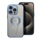 Glam Apple iPhone 16e szilikon tok kameravédő lencsével, kék