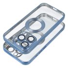 Glam Apple iPhone 16e szilikon tok kameravédő lencsével, kék