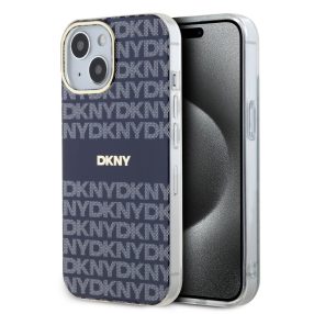   DKNY PU Leather Repeat Pattern Tonal Stripe iPhone 13 tok, kék