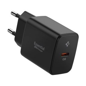   Spigen Essential EE201EU 1-port hálózati töltő adapter, 20W, Fekete