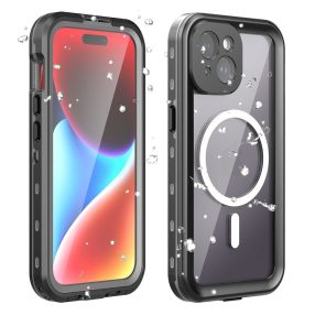 Shellbox Apple iPhone 15 MagSafe vízálló tok, fekete